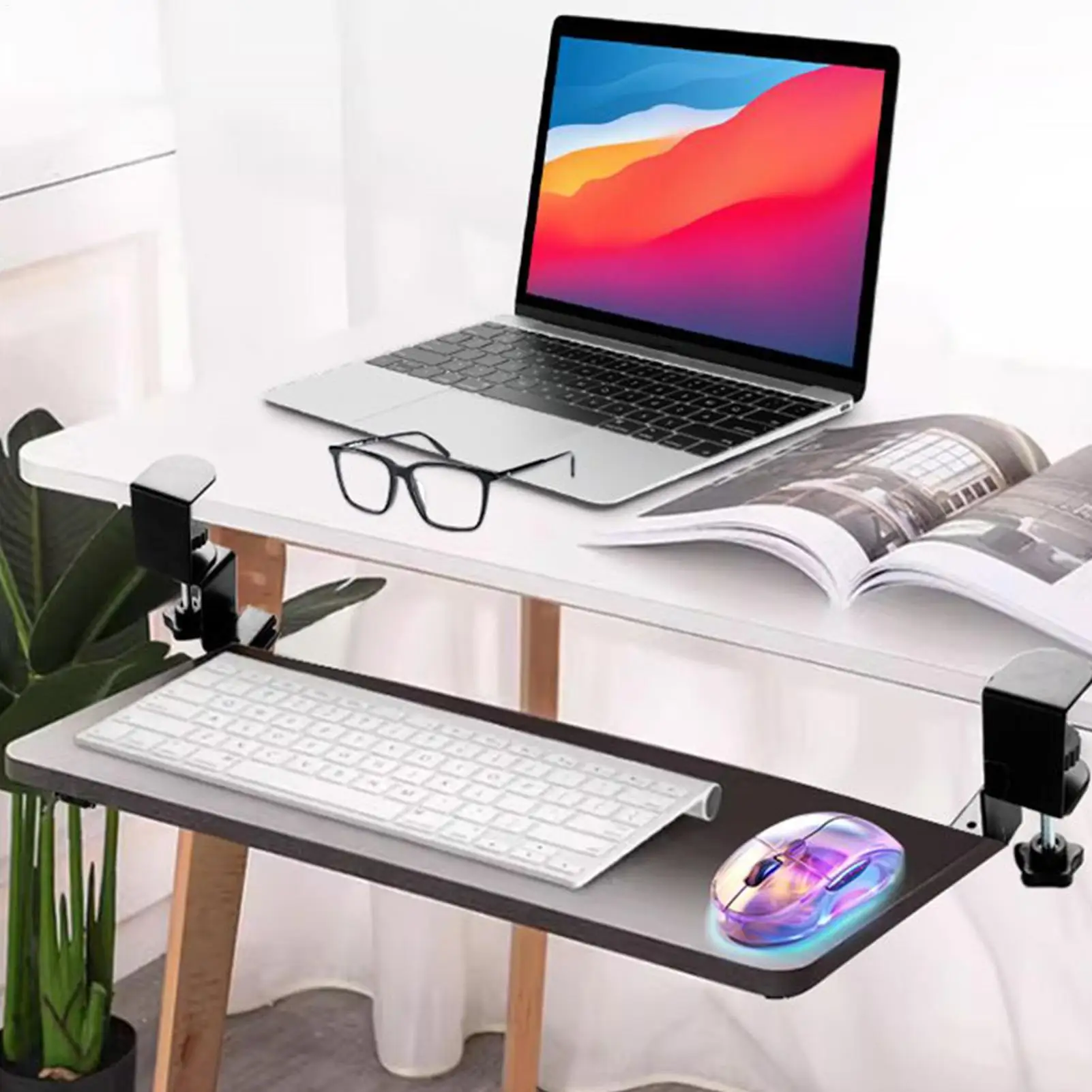 

Keyboard Slide Rails Rotating Keyboard Stand Rack Pc Table Rack Slider For Office Table Home Dorm Study Room PC Laptop