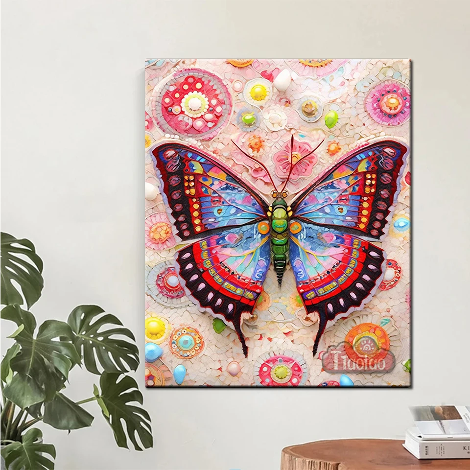 Full Rinestone Butterfly Cross Stitch Diamond Painting 5D DIY Square Round Beaded Embroidery Mosaic Animal Home Decor Crafts