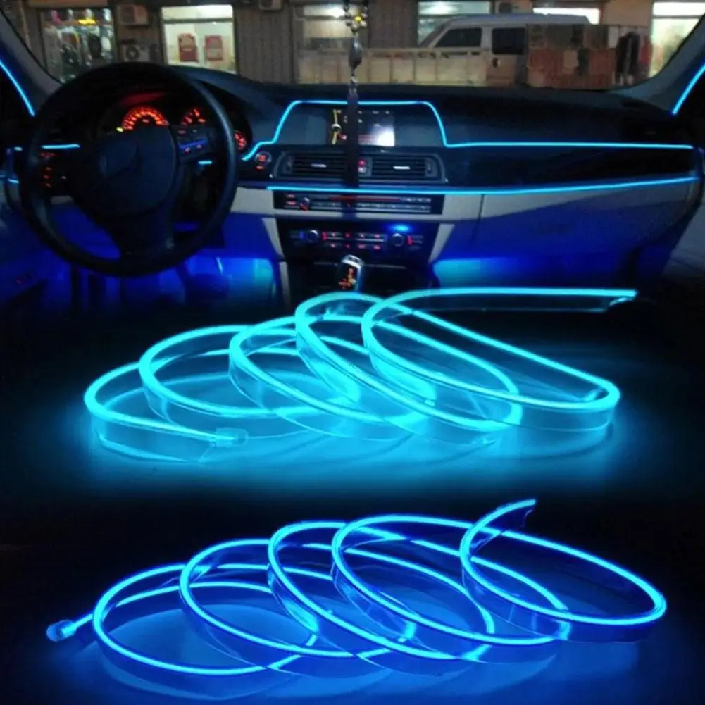 Auto Interieur Led Omgevingslicht Bedrading Neon Strip Diy Flexibele Auto Decoratieve Sfeer Lamp Auto Accessorie Voor Feest