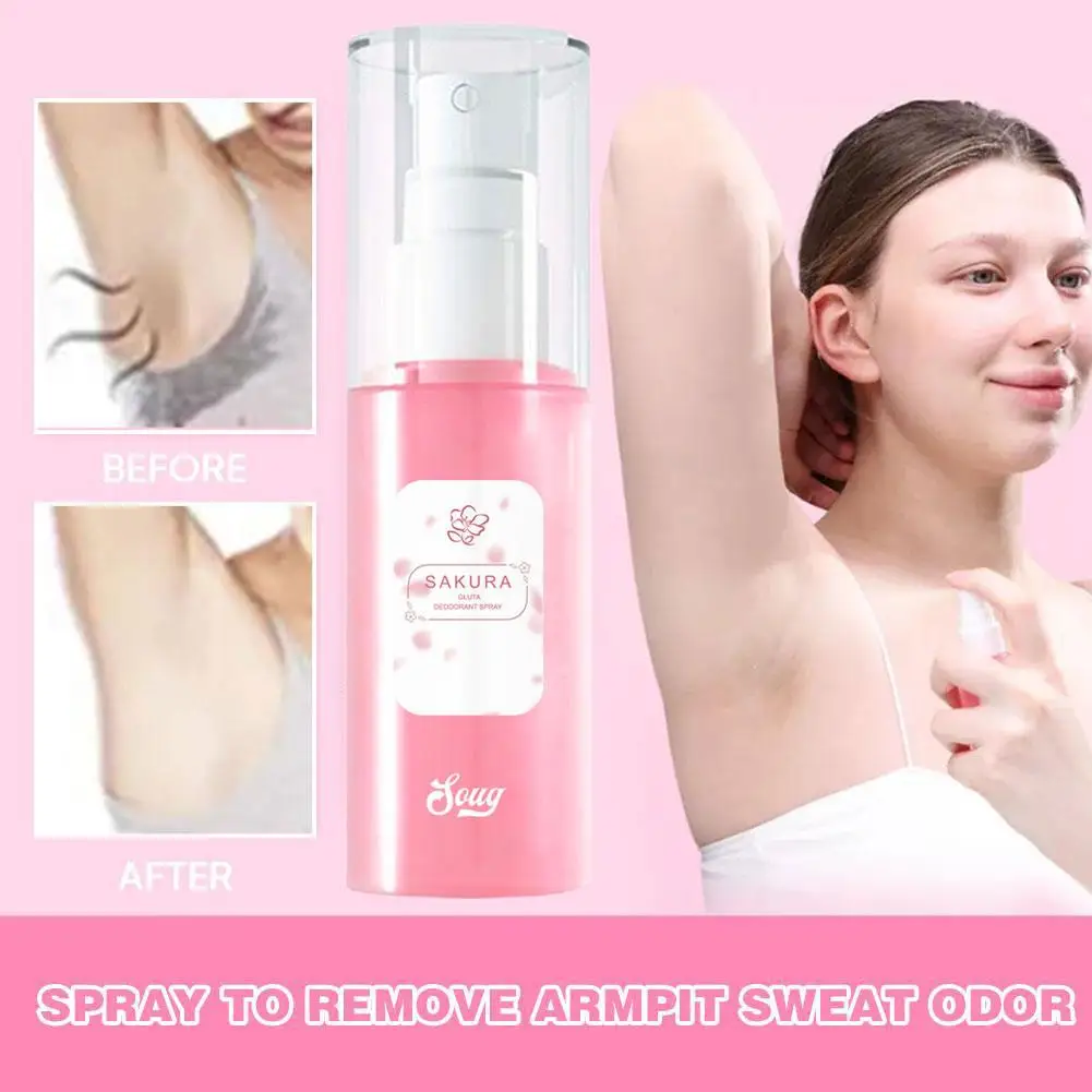 Sakura Body Spray Body Odor Remover Armpit Odor Spray Sweat Odor Control Long-Lasting Fragrance Underarm Deodorant Spray 50ml