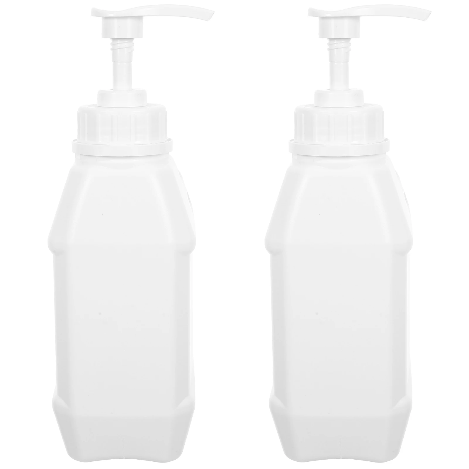 

2pcs 1L Press Pump Bottles Plastic Chemical Dispenser Container Seal Gasket Anti-Theft Ring Leakproof Large Opening