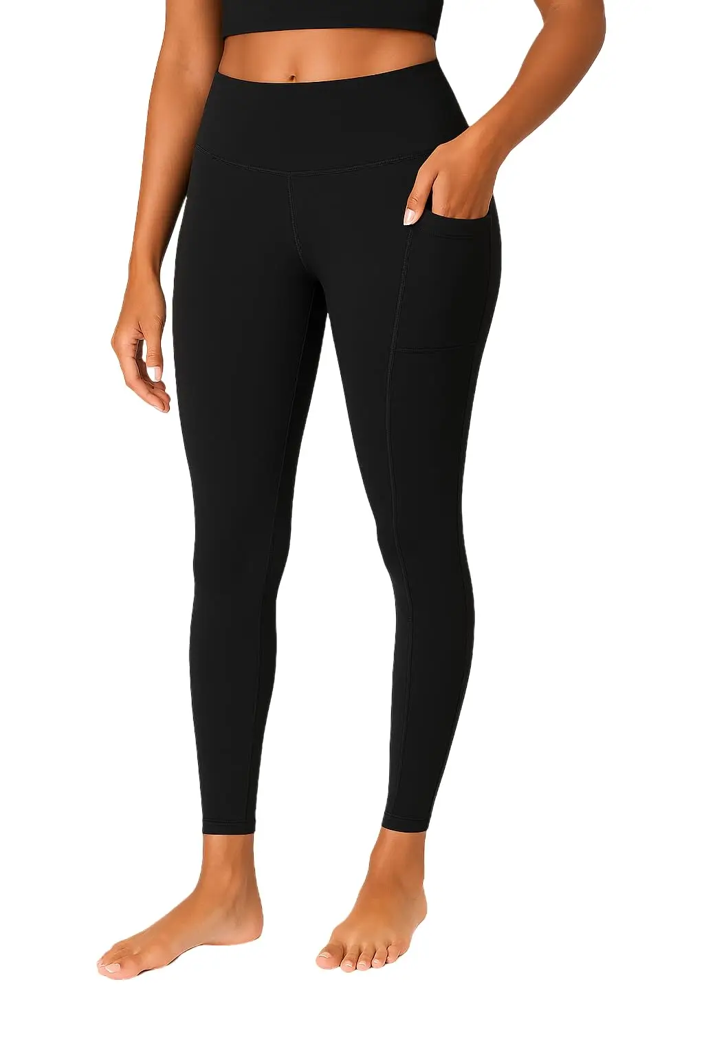 

Леггинсы с высокой талией для женщин, брюки для йоги с карманами, подтягивающие ягодицы, контроль живота