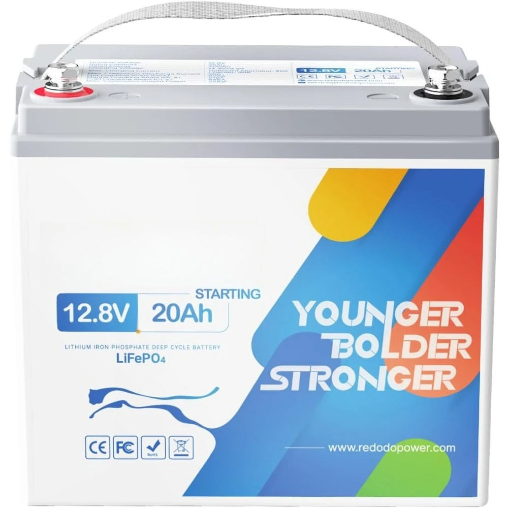 

12V 20Ah LiFePO4 Lithium Battery, 800 CCA Group U1 Lithium Marine Cranking Battery, 3X Starting Cycles Lithium Battery fo