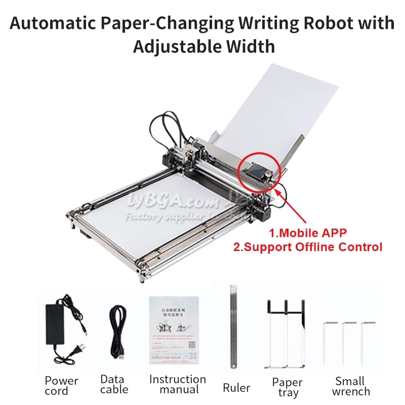 LY NEW A3 Size Professional Assembled Auto Paper Feeding Drawbot Pen Writing Drawing Robot Machine Lettering Corexy Normal Frame