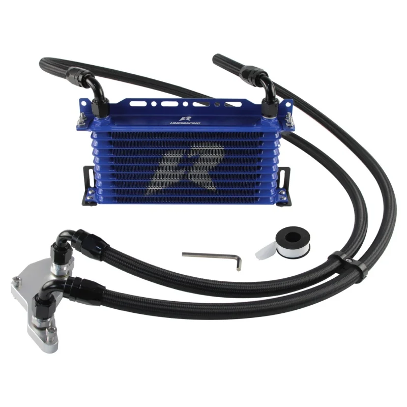 

Black/Silver Oil Cooler AN10 10 Row Kit Thermostat Adapter For BMW N54/N55 335i(s) 335xi 535(x)i 740(L)i X6 Z4 Aluminum