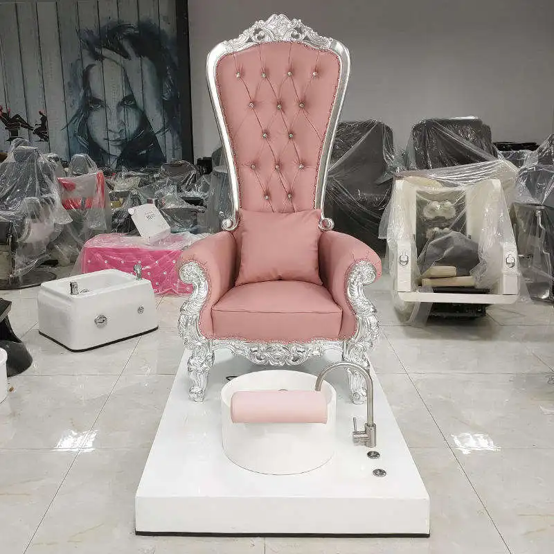 Luxury Gold High-End Pedicure Spa Chair with Shiatsu Kneading Massage for Nail Salon Beauty Foot Care