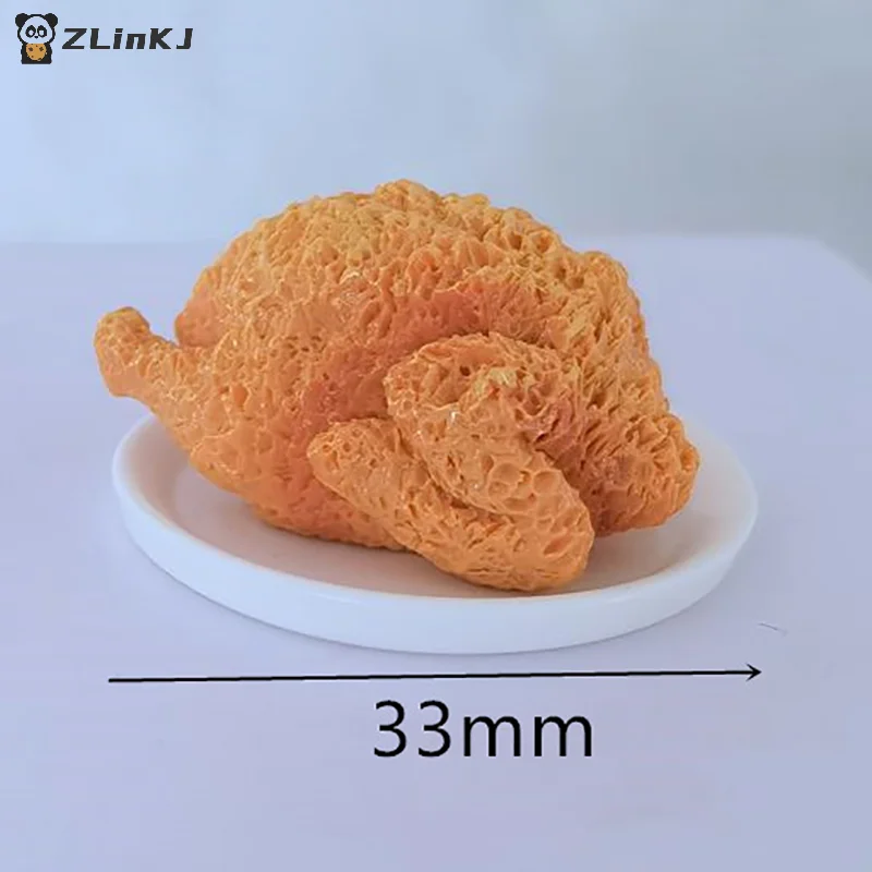 ▶ 1 مجموعة صغيرة محاكاة الدجاج المقلي المنمنمات الغذاء بيت الدمية ديكور DIY لوازم نموذج الغذاء زخرفة لعبة دمية الملحقات #5