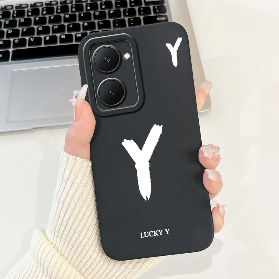 ل Vivo Y03 Y03T V2332 حافظة لطيف اسم رسائل لينة سيليكون غطاء الهاتف ل Vivo Y18 Y18i Y18e Y37 Y37M IQOO Z9 لايت عودة فوندا