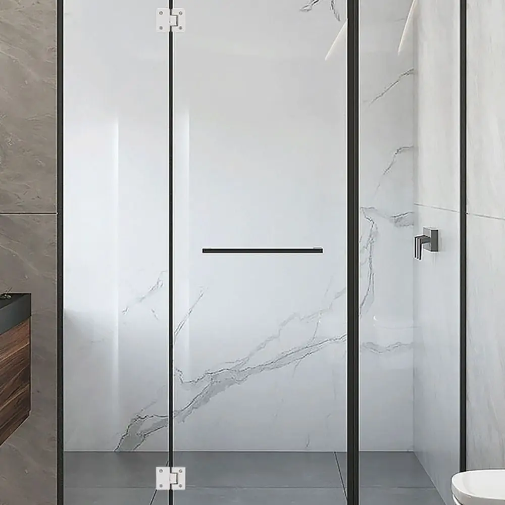 บานพับประตูห้องน้ำสแตนเลส สีเงิน/สีดำ/สีทอง ตัวยึดประตูกระจกแผ่นแข็ง คลิปยึด รับน้ำหนักได้ดี