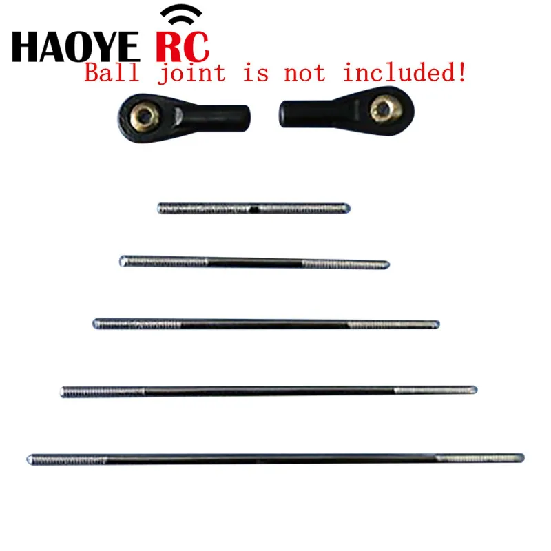 

Haoye 5pcs M2 Right-hand Thread Metal Steel Tie Push Rod Servo Linkage Shaft Pull For RC Airplane Model Parts Accessory