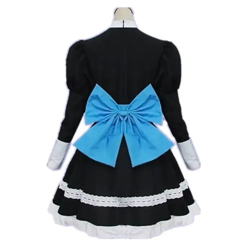 Anime calcinha & meia garterbelt gado com anarquia cosplay trajes preto feminino vestido lolita empregada roupas uniforme chapéus