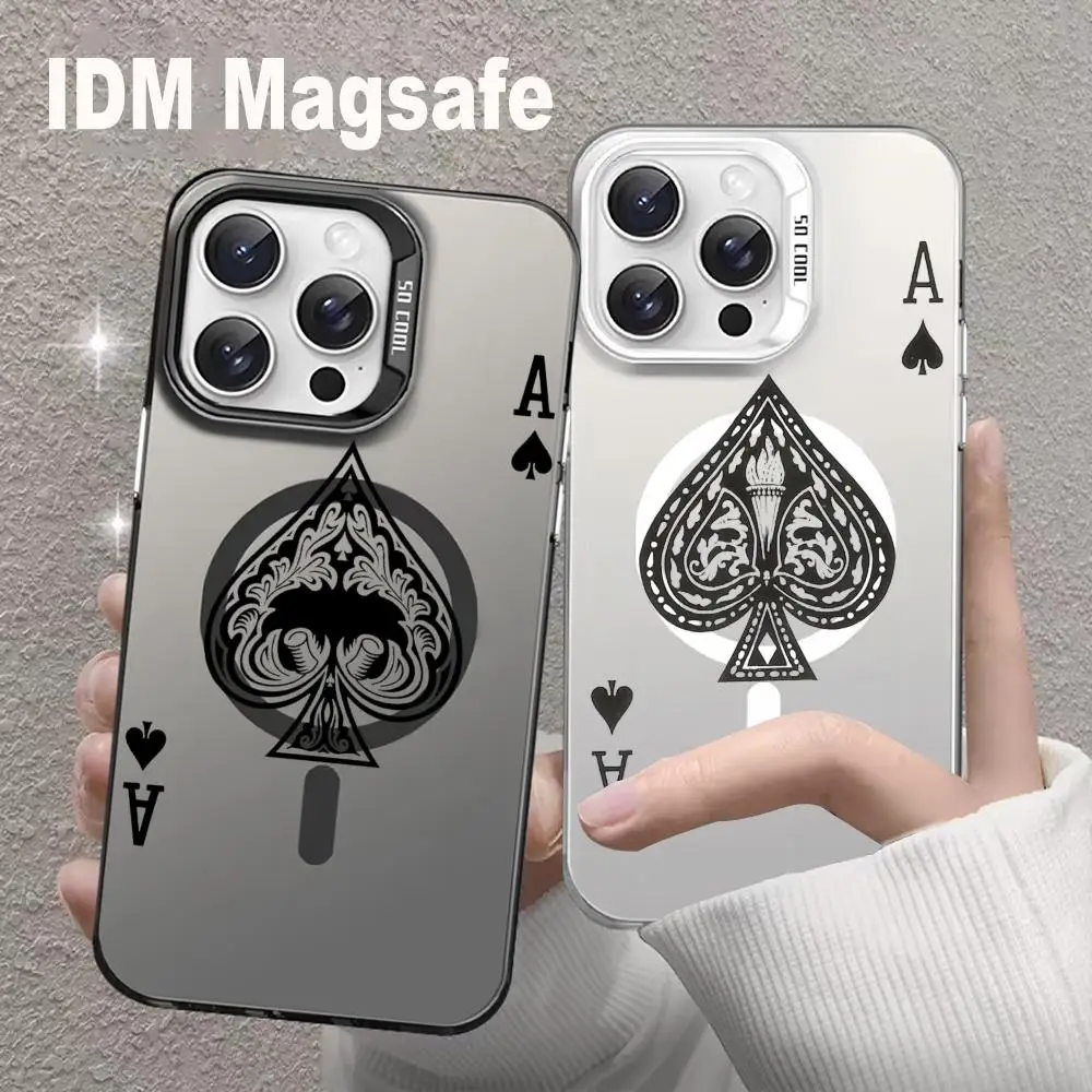 Модный чехол для телефона Ace Of Spades для iPhone 16, 15, 14, 13, 12, 11 Pro Max Mini Plus для IDM Magsafe, чехлы с беспроводной зарядкой