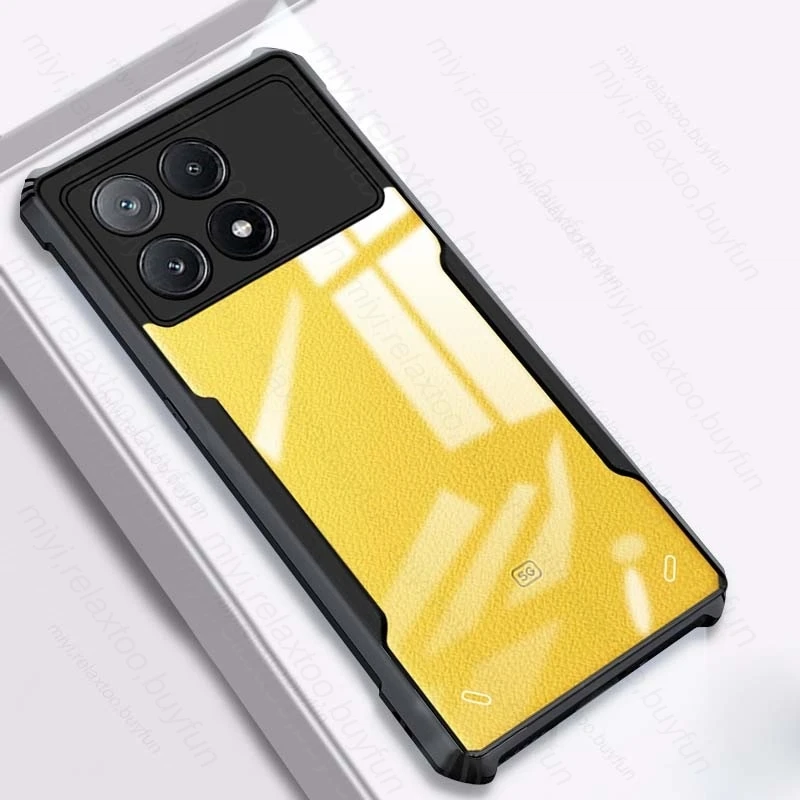 For Xiaomi Poco X6 Pro 5G Case Clear Acrylic TPU Soft Edge Back Cover On PocoX6 Poko Little X6Pro X 6 Pro Armor Shockproof Coque