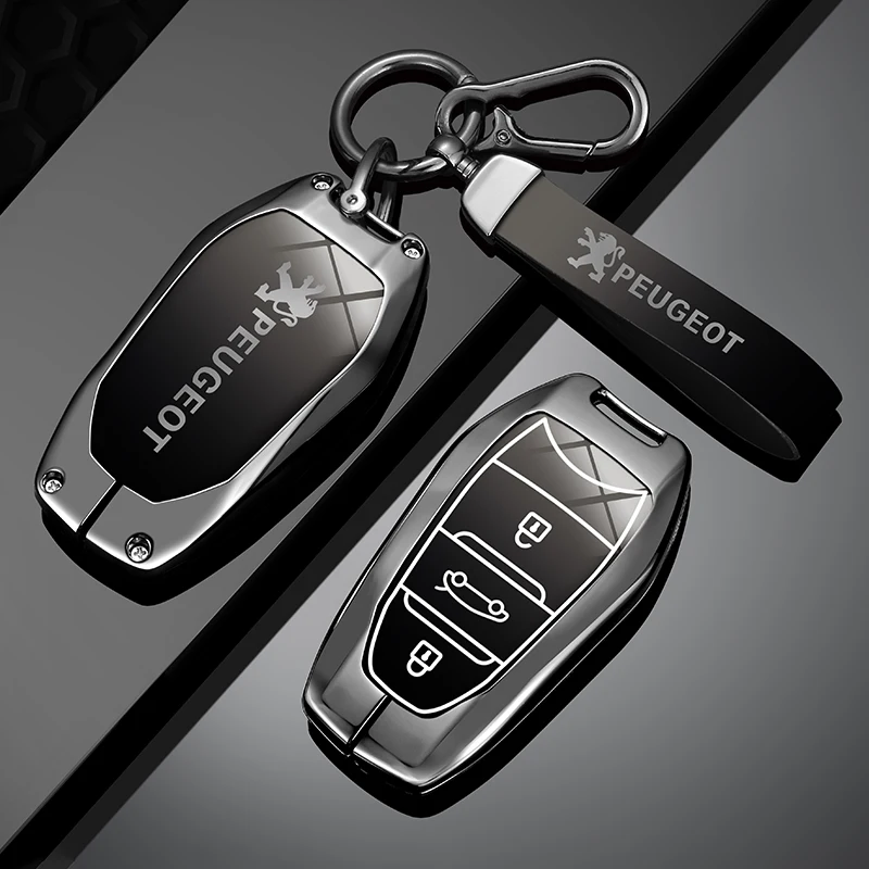 Zinc Alloy Car Smart Remote Key Case Bag Shell Holder Protection Fob For Peugeot 207 3008 208 308 2008 307 508 5008 407 301 206