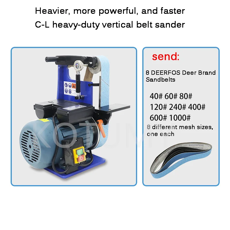 Multifunctional Electric Belt Sander Vertical Horizontal Knife Grinding Machine Adjustable Blade Sharpener Grinder 915x50MM