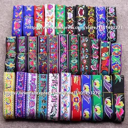 7 Yards 3.3cm Jacquard Ribbon Birds Pattern Ethnic Lace Trim Embroidered Woven Webbing Tape For Clothing Bag Sewing Fabric