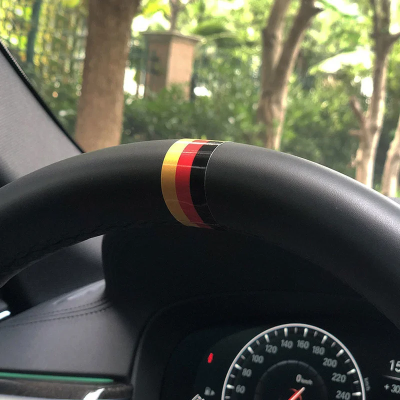 Car Interior Steering Wheel Sticker Germany Italy Spain National Flag Styling Steering Stickers Grille Decal Universal Car Decor