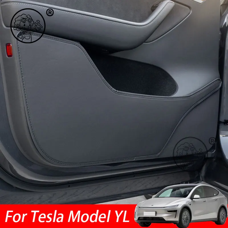 

Car Door Anti Kick Pad Leather Protection Film For Tesla Model YL 2026 2027 Protector Stickers Car Accessories
