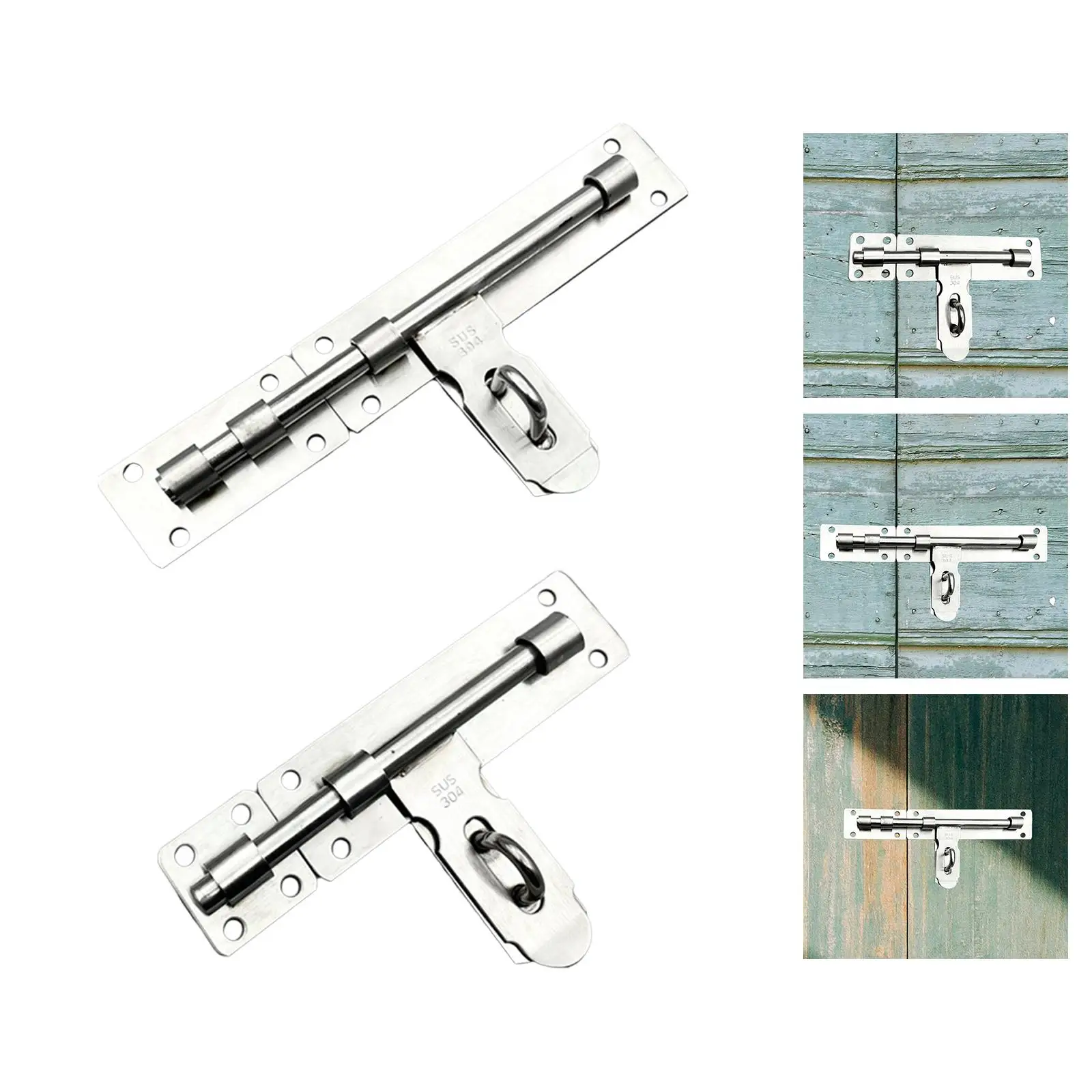 4Pcs Door Security Bolt Latch Heavy Duty Thickened Door Strike Plate for School Push Pull Door Internal Doors Household Bathroom