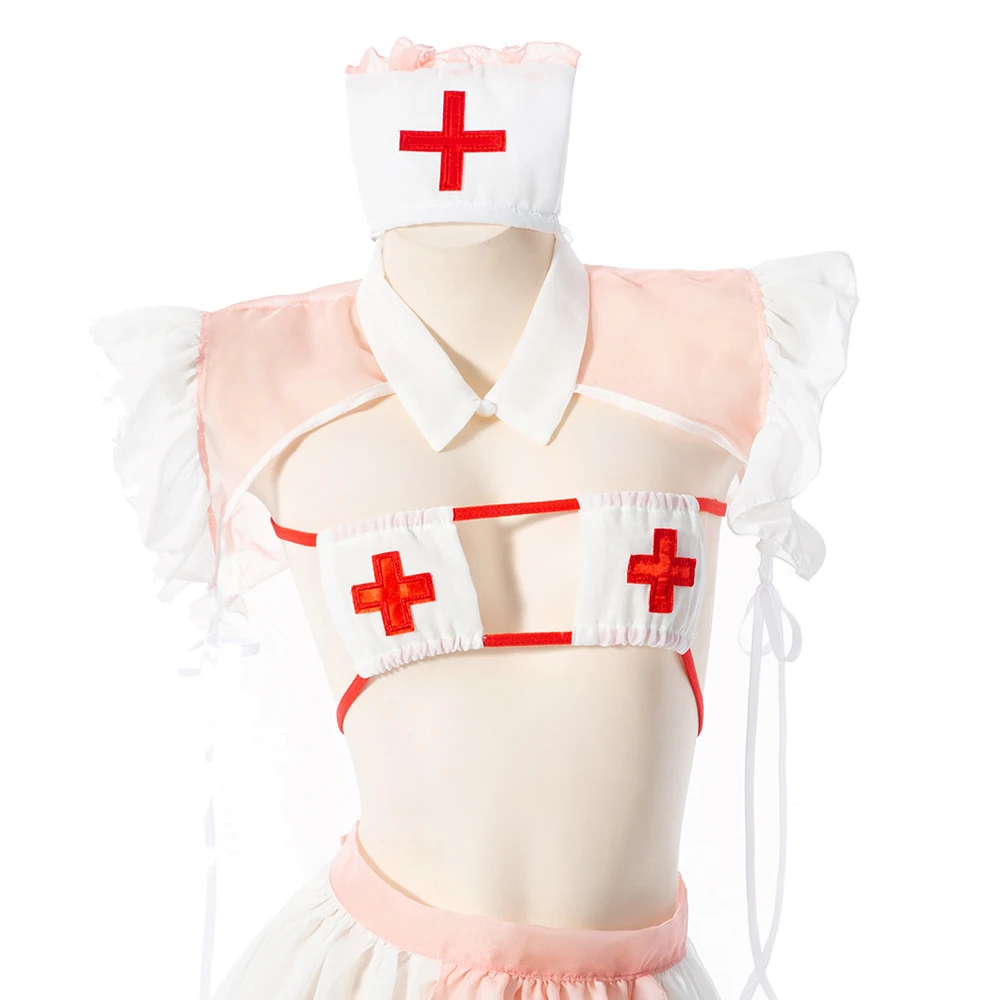 AniLV 달콤한 간호사 비밀 란제리, 분위기 있는 유니폼, 취침 시간 역할 놀이 여성 속옷 잠옷, 에로틱 코스튬