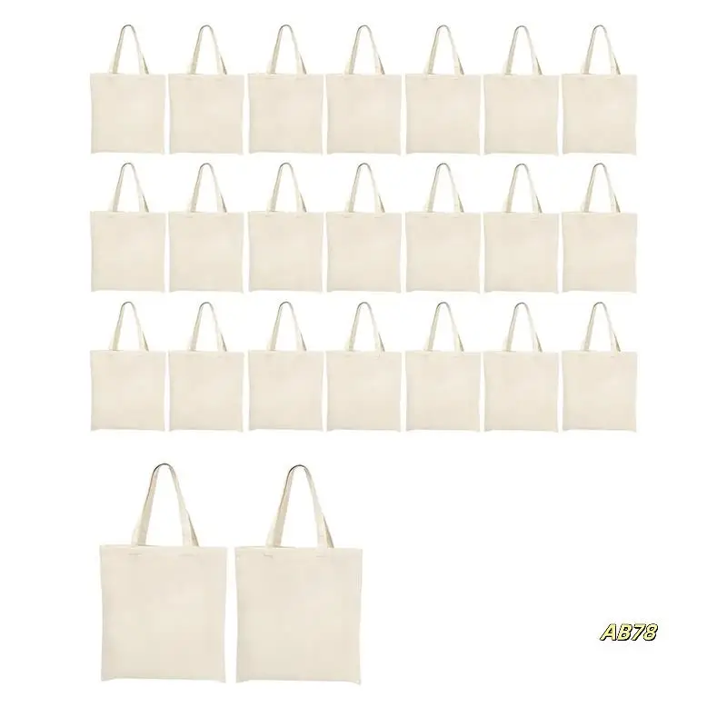

Canvas Bag Bulk 24 Pack 14X15 Inches Sublimation Tote Bag, 10Oz Light Weight Reusable Grocery Shopping Cloth Bags