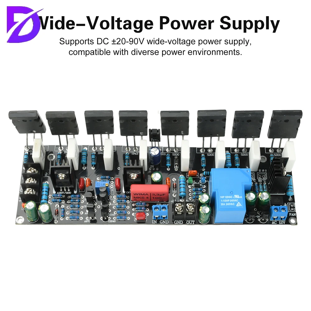 

Усилитель мощности DC 20V-90V 400W с защитой от перегрузки, улучшенная версия моноусилителя 1943+5200, высокая мощность