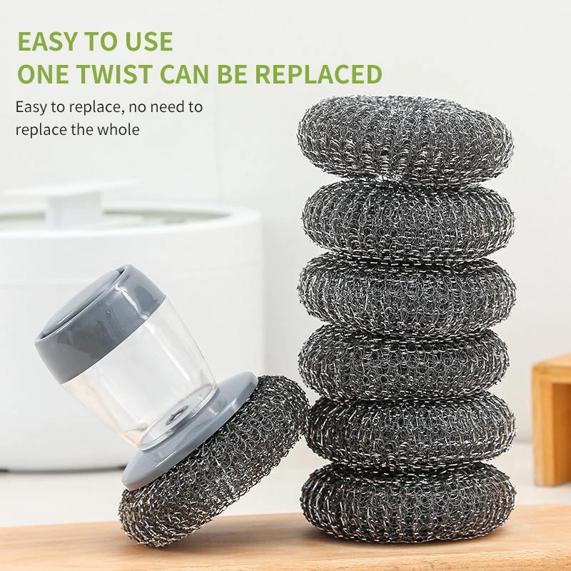 Kitchen Dish Cleaning Brushes Automatic Soap Liquid Adding Pot Brush Strong Decontamination Brushes for Kitchen Accessories
