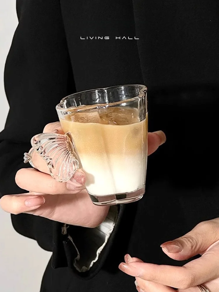 

Набор стеклянных чашек U Mi LIVING Ins Sle Four Le для кофе, послеобеденного чая и напитков, с ручкой, простой дизайн, однослойный корпус