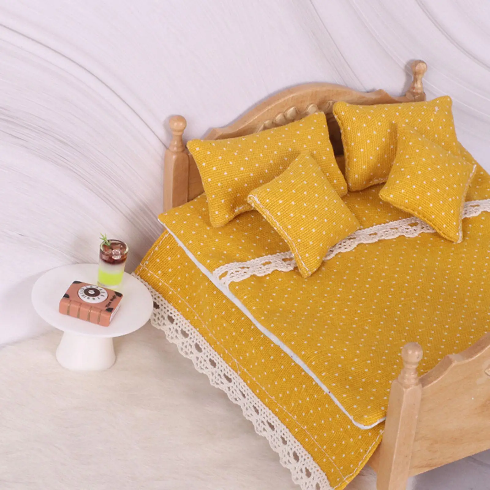 

Набор постельного белья для кукольного домика 1:12: реалистичные имитационные простыни, одеяла, подушки, аксессуары для кукольного домика, миниатюрное постельное белье