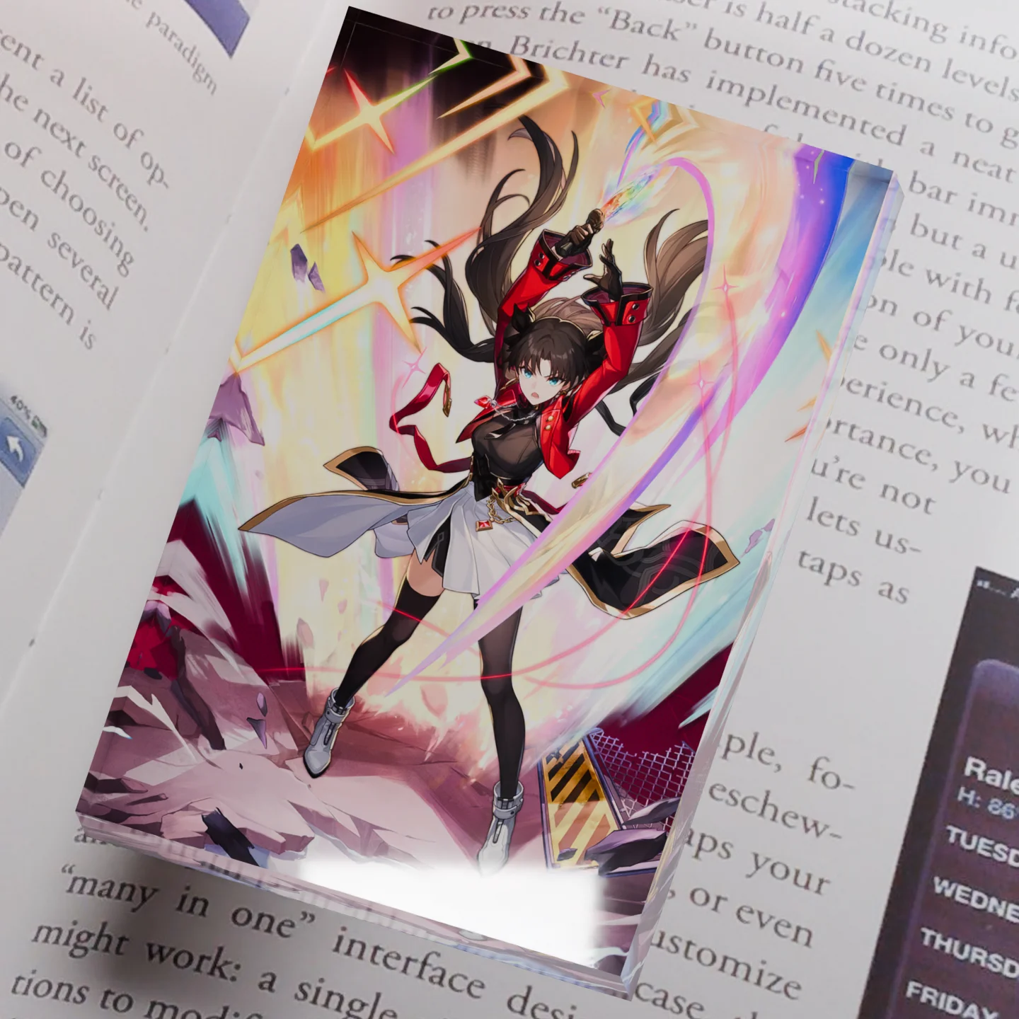 Honkai Star Rail Fate stay night Rin Tohsaka Clear Acrylic Block Anime Goods Desktop Ornament Anime Desk Decor Collection Gift