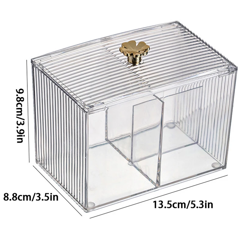 Makeup Storage Organizer Bathroom Jar Cotton Swab Storage Square Container Cotton Puff Storage Box Cosmetic Cotton Box