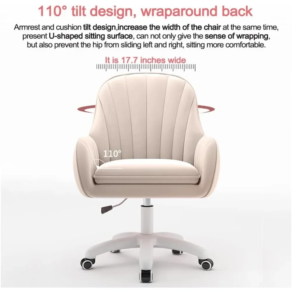 Home Office Chair Computer Chair with Mid-Back Upholstered Modern Tufted Computer Task Chair Swivel Height Adjustable