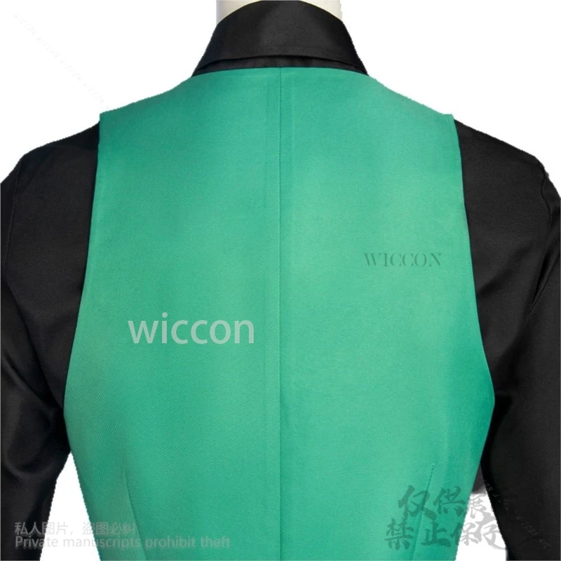 أنيمي فروي مون ليجيندز تأثيري AZ زي البرتقال شريط موضة الدعاوى سترة الأخضر ربطة القوس فيونكة طويلة الأبيض الباروكات هالوين مخصصة