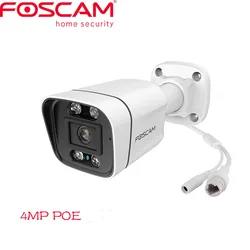 Foscam-cámara IP V4EC de 4MP Starlight PoE, visión nocturna a todo Color, alarma de sonido y luz, compatible con tarjeta de 256G y almacenamiento Coud