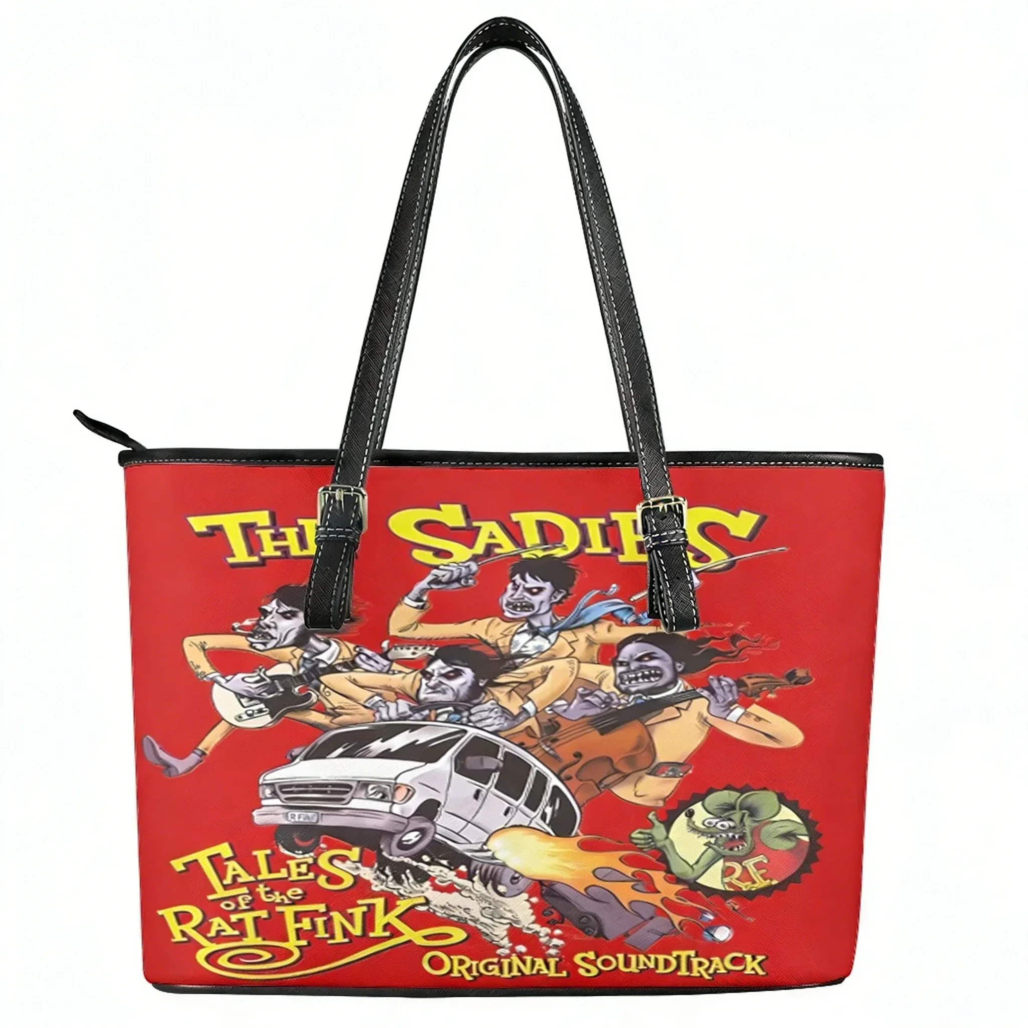 

Tales Of The Rat Fink Custom Handbag Womens Mens Personalized Tote Bag Shoulder Bag Business Leather Purse Travel Bag Gift