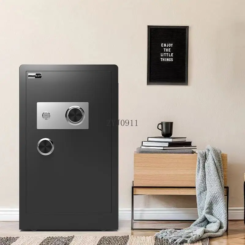Mechanical combination lock safe household small vintage anti-theft safe office safe deposit box view 4