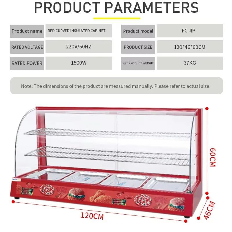 Kitchen Equipment Hot Food Warmer Display Cabinet for Fast Food Commercial Use Factory Direct Sales Food Display