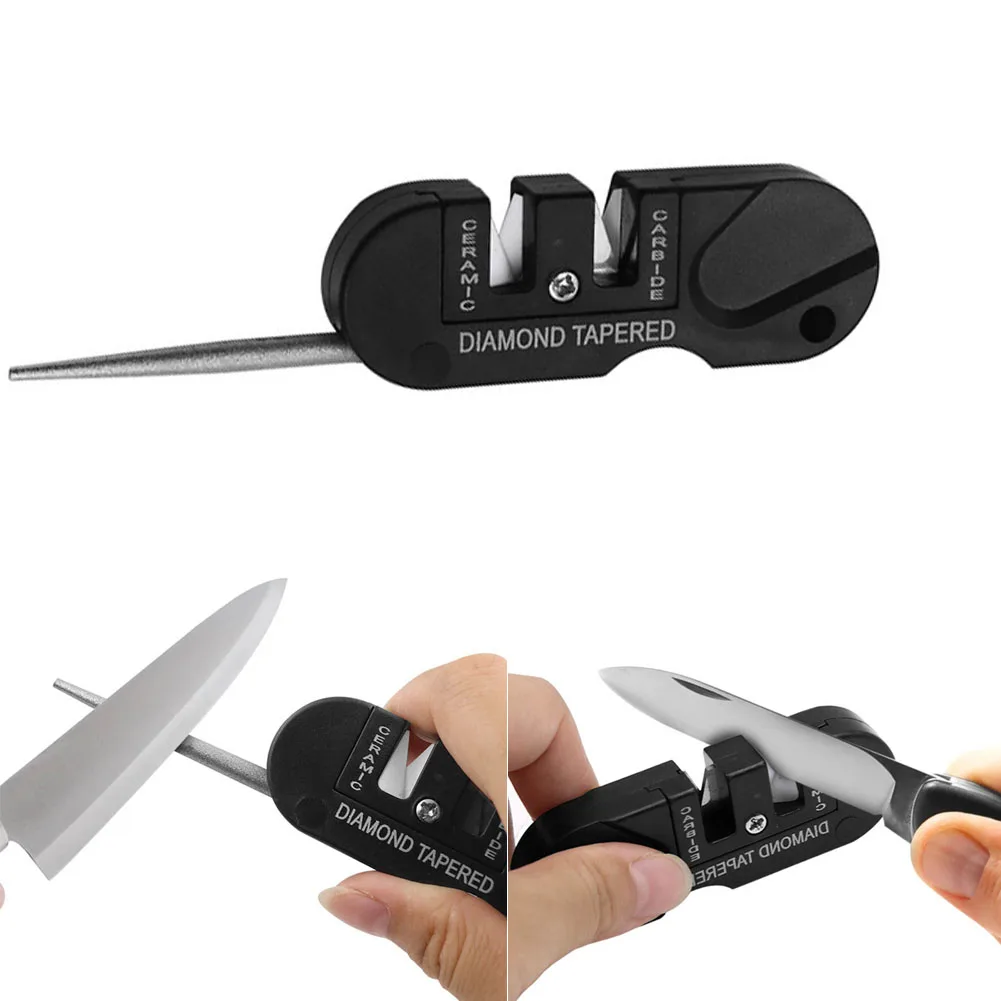 Tasche Messer Diamant Outdoor spitzer Werkzeug Scissor Schärfen Fisch Haken Wolfram Keramik Schleifstein Camp Jagd tragbare Spitzer