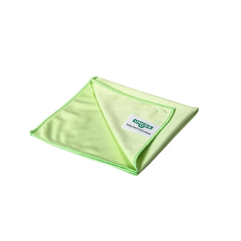 

Commercial Microfiber Cleaning Cloths 16x16 Inches Green 10 Pack Dual Sided for Windows Mirrors and Surfaces
