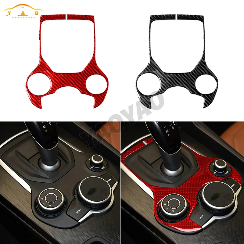 

Car Sticker For Alfa Romeo Giulia 2017-2019 Carbon Fiber Car Gear Shift Box Panel Decor Cover Trim Car Interior Accessories