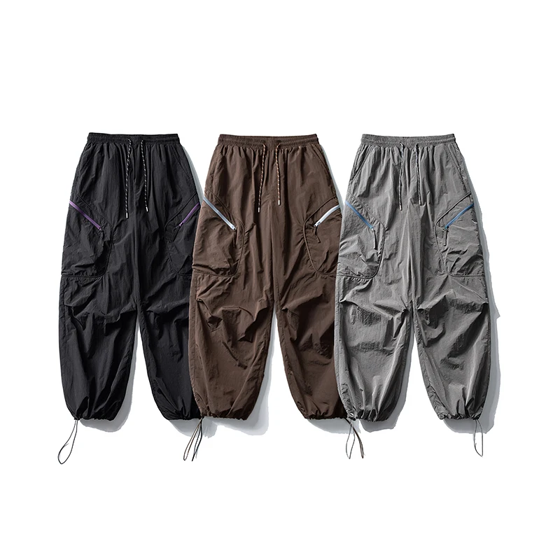في الهواء الطلق مقاوم للماء المظلي بانت الرجال فضفاضة عادية الرياضة وظيفة Techwear البضائع السراويل النساء ركض بنطلون Sweatpant