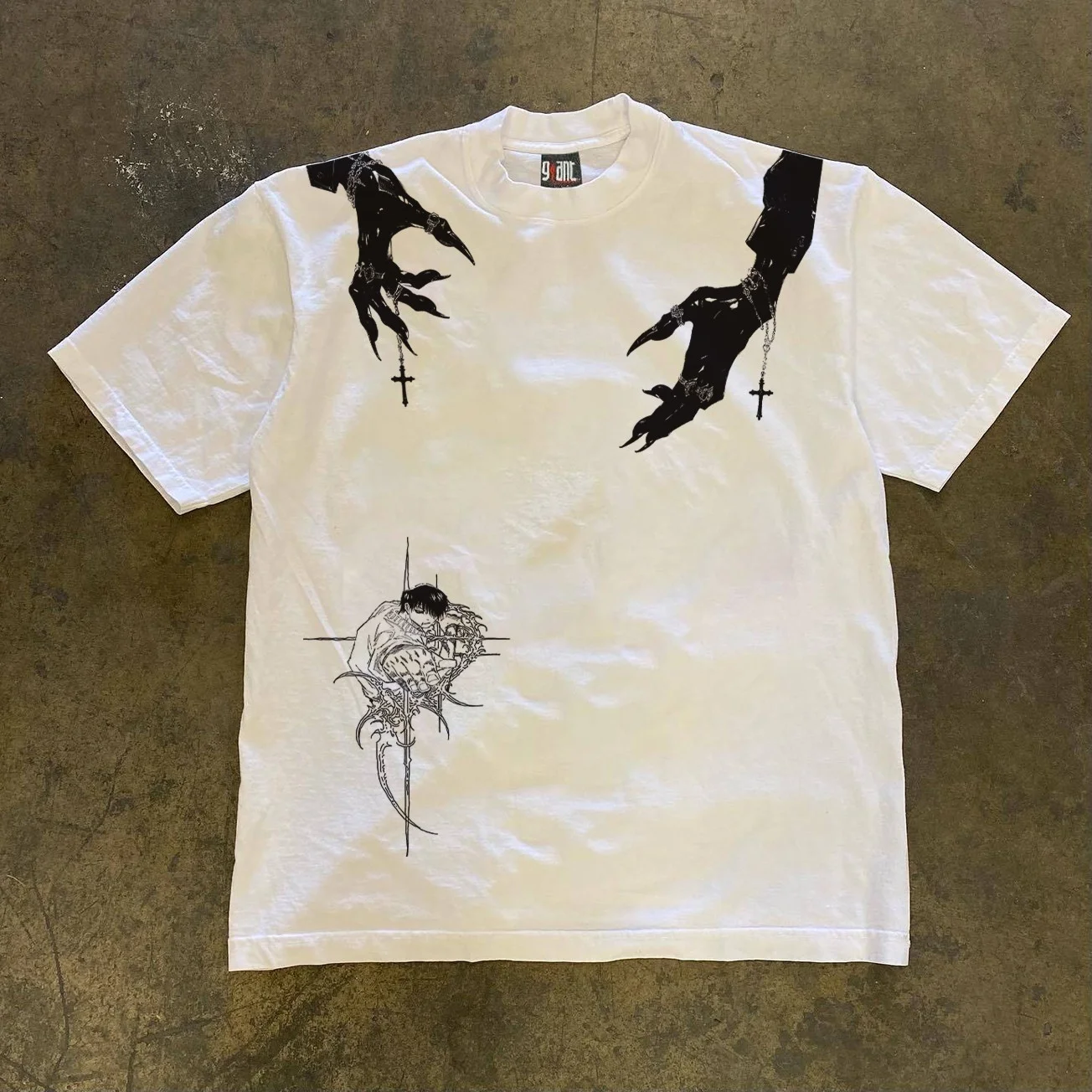 Pure Cotton Double Thread Loose Fit Short Sleeve T-Shirt Unisex American Retro Style Breathable round Neck Top for Summer