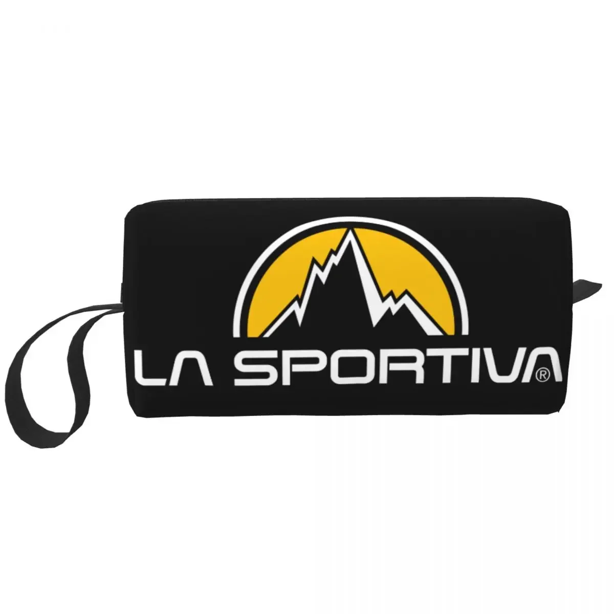 

Custom La Sportiva Logo Toiletry Bag Women Makeup Cosmetic Organizer Ladies Beauty Storage Dopp Kit Box