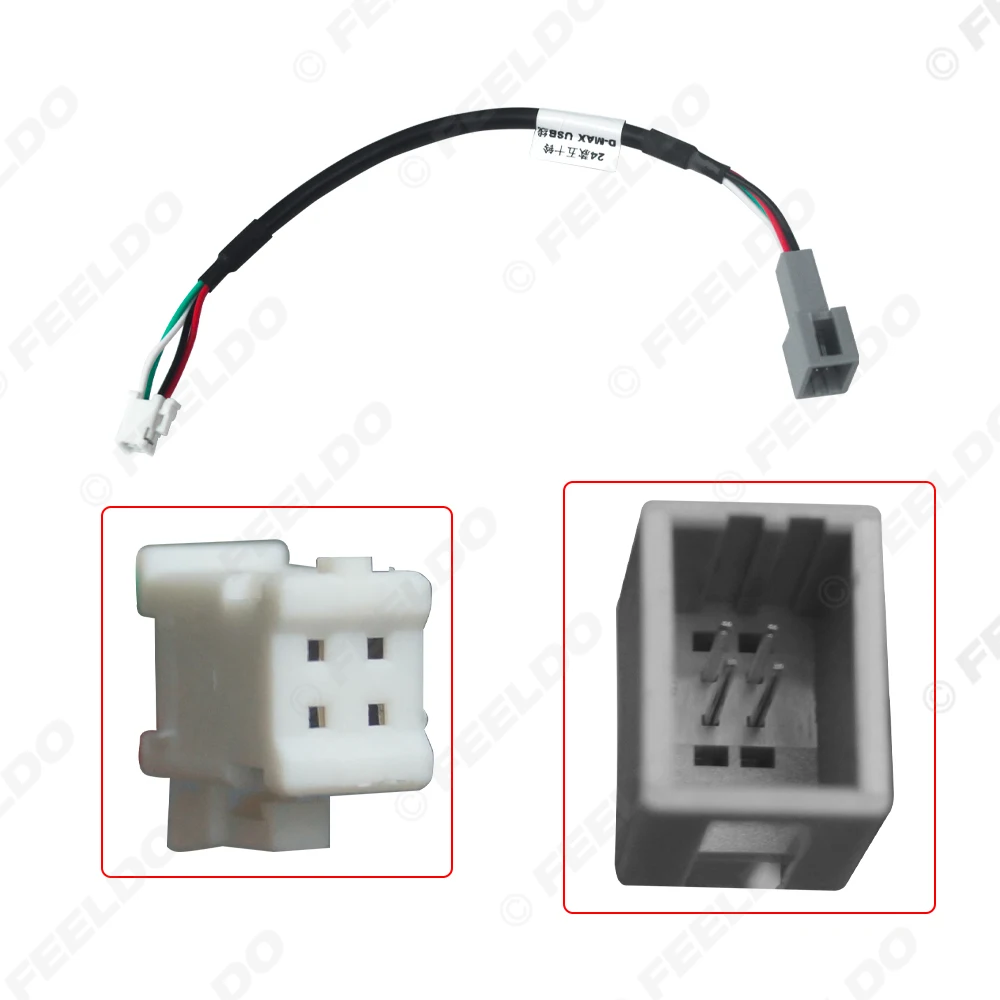 5Pcs Car Audio Radio 4-Pin Conector Changer Port USB Adapter for Isuzu Car Models Original Wire Auto USB Cable Transfer