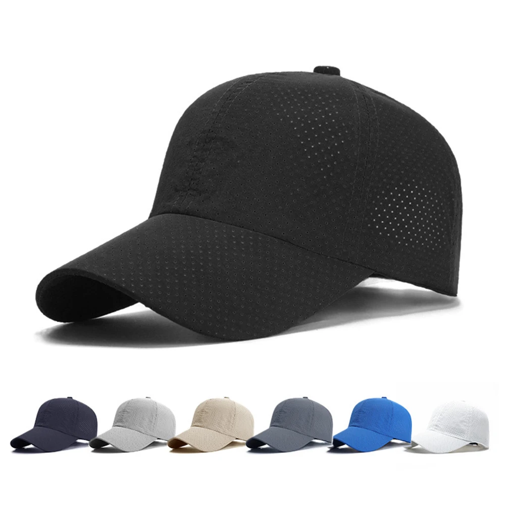 

Sun Protection Cap Men Baseball Hat Outdoor Solid Color Adjustable Peak Caps Long Term Use Durable Summer Hats