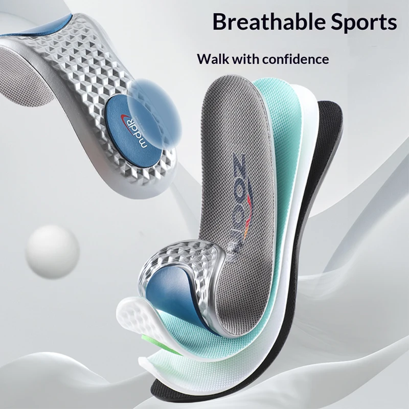 1Pair  New Arch Support Insoles, Shockproof Thick Shoe Pads for Men Women Breathable Anti-Odor Cushion