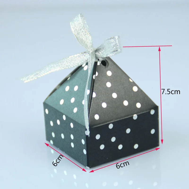 10 Stück lasergeschnittene Pyramiden-Punkt-Süßigkeits-Geschenkbox, süße Kekse, Hochzeitsbevorzugung, Geschenkverpackung, Boxen mit Band, Geburtstagsparty-Dekoration – Detail 2