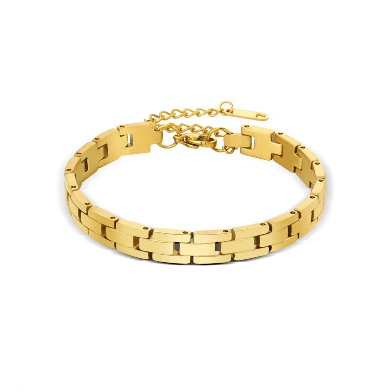 Ins Style Stainless Steel Bracelet Jewelry Inlaid Cubic Zircon Bracelet Bangles for Women Waterproof Trendy Jewelry Gift
