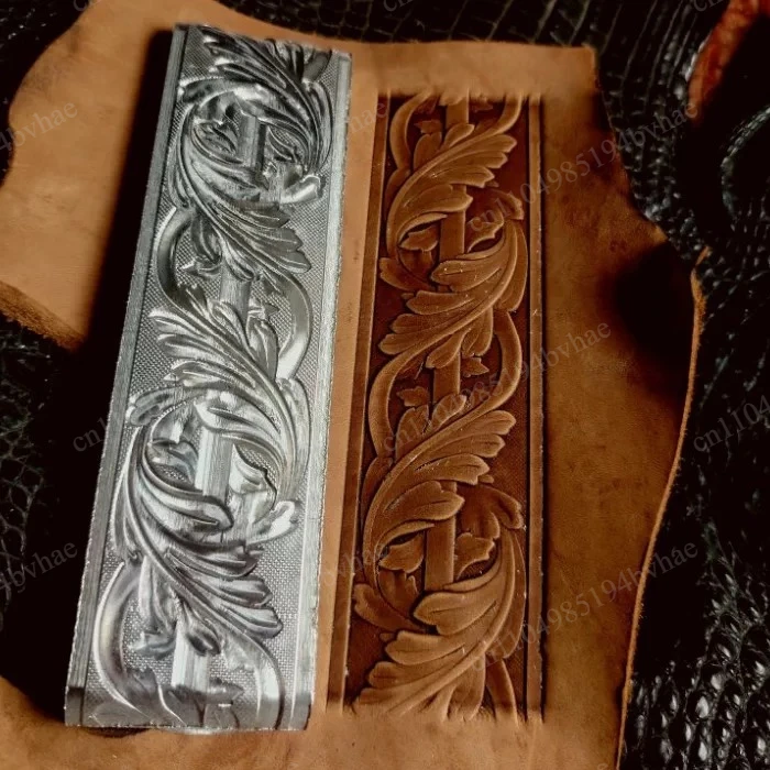 

3D Vintage Design Rolled Vine Branch Pattern Belt Emboss Stamps Metal Pressing Mold Leather Craft Carving Hydraulic Pressure