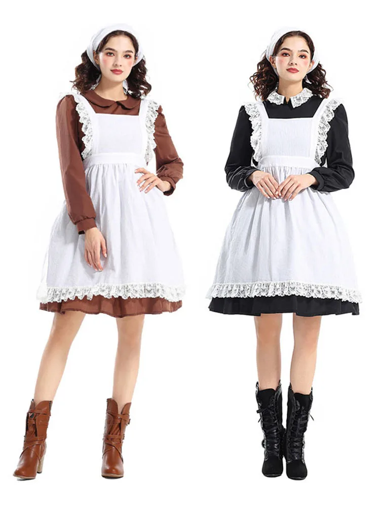 

Traditional loween Maid Costume Skirt Estate Maid Fancy Dr Par Performance Outfit Ladies Ethnic Stage Clothing